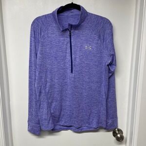 Under Armour Womens Loose Fit Heat Gear Half Zip Pullover Extra Large Purple